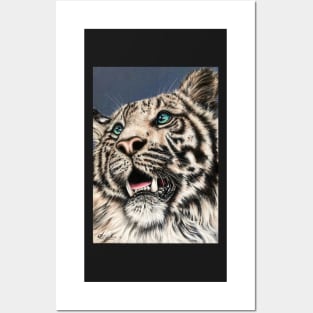 White Tiger Portrait Posters and Art